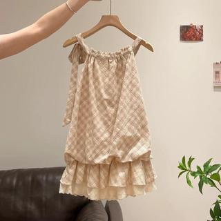 [Mặc nhỏ dễ thương] Áo Vest dây buộc bên kẻ sọc Áo sơ mi nhỏ mùa hè Phong cách mới Phong cách Hàn Quốc Tính khí nhẹ nhàng giản dị phù hợp với mọi lứa tuổi