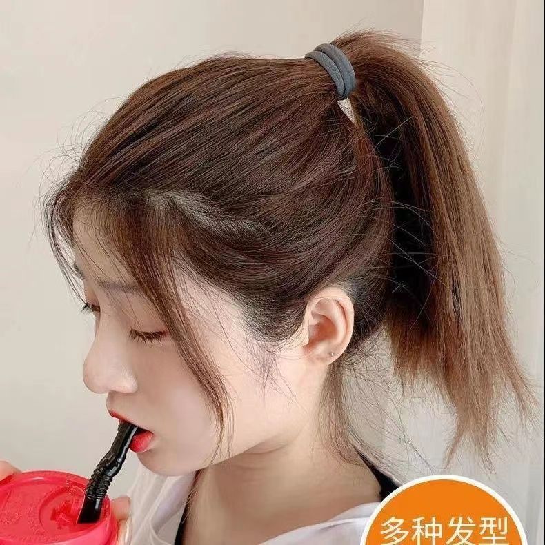 Liền Mạch Dây Buộc Tóc Đầu Dây Buộc Tóc Tóc Co Giãn Cao Su Bền Dây Da Đen Nhiều Màu Sắc Dây Đầu Phụ Kiện