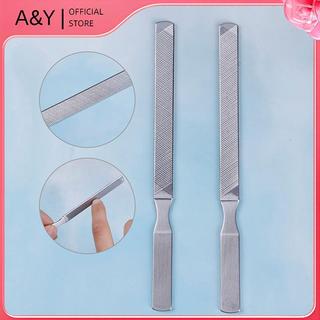 A & Y Dụng cụ làm móng tay bằng kim loại bằng thép không gỉ làm đẹp móng chân hai mặt.