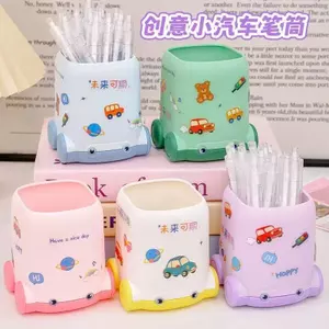 Dễ Thương Xe Đựng Bút Sinh Viên Để Bàn Giá Trị Cao Lưu Trữ Bút Xô Dung Tích Lớn Miếng Dán DIY Bút Văn Phòng Phẩm 5.31 WYSX