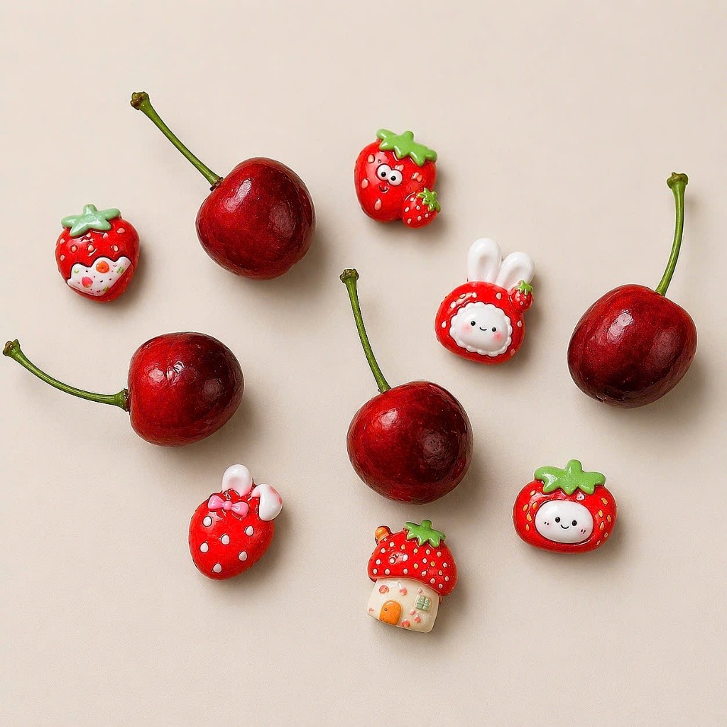 [TREND] Set Charm Cherry Kawaii 10 Món Cao Cấp – Cherry Đỏ, Dâu Tây Hoạt Hình, Thỏ Dâu Cute,Trang Trí Dép Siêu Dễ Thương