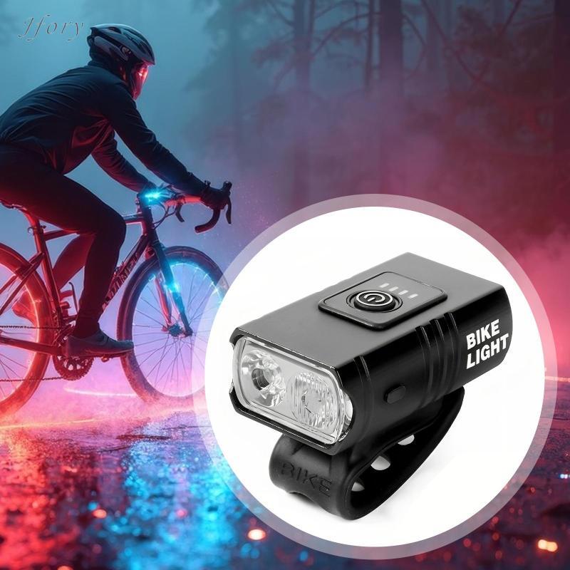Bộ đèn LED xe đạp Jfory Hợp kim nhôm có thể sạc lại phía trước và phía sau Chống nước Dễ dàng gắn cho chuyến đi đường mòn ban đêm
