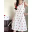 Váy ngủ kẻ sọc đeo chéo mùa hè cho nữ có đệm ngực Váy Vest phong cách nữ tính ngọt ngào Váy nhà