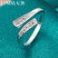 URMYLADY Bạc 925 Interweave Zircon Nhẫn Nữ Tiệc Cưới Thời Trang Quyến Rũ Trang Sức