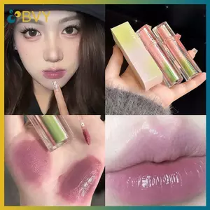 BVY Cappuvini Nude Purple Mirror Lip Glaze Chất lỏng dưỡng ẩm lâu trôi không phai màu Lipsti Kết cấu tưới nước Son Tint làm sáng da.