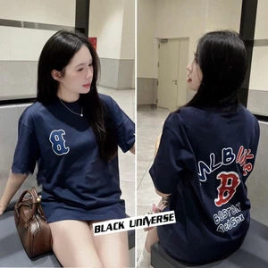 （Giao hàng 24h）Angela Áo thun lỡ tay MLB chữ B from rộng Blackuniverse unisex chất liệu cotton cao cấp