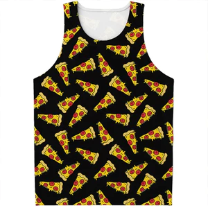 Top bình in hình Pepperoni Pizza 3D dễ thương dành cho nam nữ, Áo Vest thực phẩm không tay mùa hè, mềm mại thoáng khí
