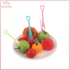 THÊM 500 Chiếc Mini Dùng Một Lần Trái Tim Trái Cây Nĩa Mini Sna Bánh Món Tráng Miệng Nhà Ăn Nhựa Thực Phẩm Trái Cây Pi Toothpi Bento Trang Trí Tiệc BSS