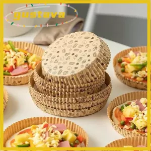 GUSTAVA 50 Khay Giấy Pizza, Chảo Pizza Dùng Một Lần Tròn Chống Dính, Giấy Nướng Bánh Chống Mỡ Đa Kích Thước Làm Bánh Pizza