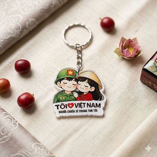 Móc Khóa Cờ Đỏ Sao Vàng - Charm Cờ Đảng Mini - Móc Khóa được làm từ Mica in màu UV sắc nét