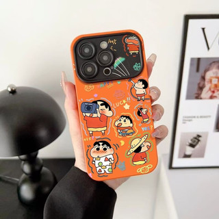 Selfie Shin-Chan Thích Hợp Cho iPhone 17 Pro Ốp Lưng Chống Sốc XS Max 15 Pro Max 17 Pro 11 Pro XR 12 14 16 ProMax 7 Plus 13 Ốp Điện Thoại Silicon Mềm Mờ