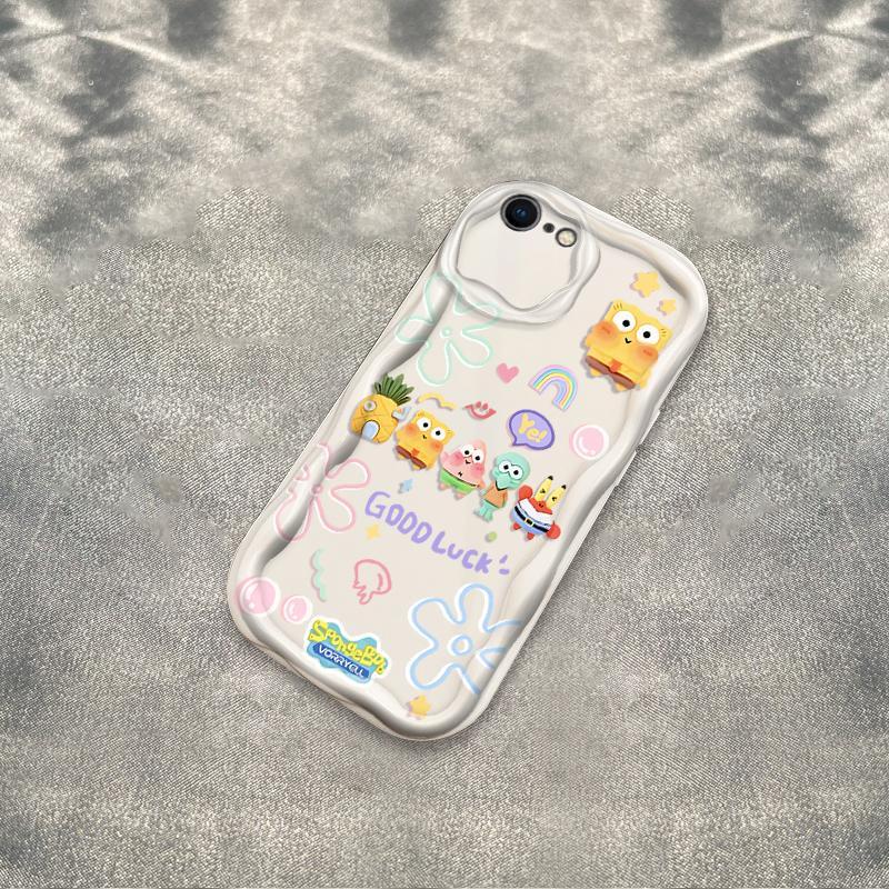 Thích hợp cho iPhone 6 6S 6 Plus 6S Plus 7 8 Plus SE 2020 3D TPU mềm SpongeBob SquarePants Vỏ điện thoại chống sốc