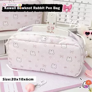Túi đựng bút BEABOUT, Bút chì cảm ứng mềm đa chức năng, Hộp đựng văn phòng phẩm thỏ nơ bền bỉ Back To School