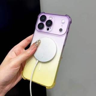 Ốp điện thoại sạc không dây mờ Gradient, thích hợp cho iPhone 17 16 15 14 11 12 13 Pro Max Plus, chống rơi bốn góc, có bảo vệ camera