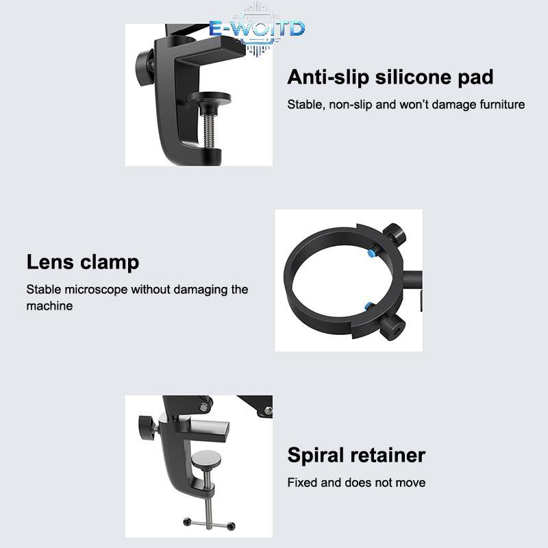 E-WOITD Kính hiển vi linh hoạt Giá đỡ cánh tay bằng kim loại có thể điều chỉnh Kính hiển vi có thể gắn với DM4 DM7 DM9 MS1 MS3 E-WOITD