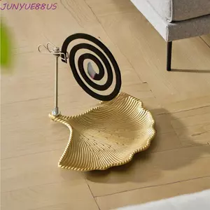 Giá đỡ cuộn dây muỗi từ tính JUNYUE88US, hình lá có khay đốt cuộn hương, Phong cách Bắc Âu chịu nhiệt chống rách Tiết kiệm không gian Gnat Coil Stand Phòng ngủ