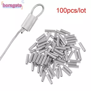 BORAGETE 100 Cái / lốc Dây Câu Cá Ống Thép Không Gỉ Nóng Tròn Nhôm Đơn