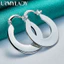 URMYLADY Bạc 925 Trơn Trơn Bông Tai Tròn Cho Nữ Tiệc Cưới Thời Trang Quyến Rũ Trang Sức