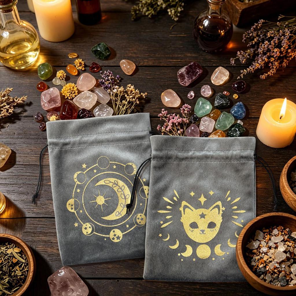 Túi Nhung Di Động Mềm Rune Vintage Lưu Trữ Nhung Xúc xắc Dây Rút Túi Trang Sức Trò Chơi Tokens Mặt Hàng Đảng mueadsyvn