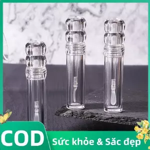 Trong kho 3.5ml trong suốt Lipgloss ống với bàn chải Silicone, bơm lại rõ ràng Balm chai cá tuyết