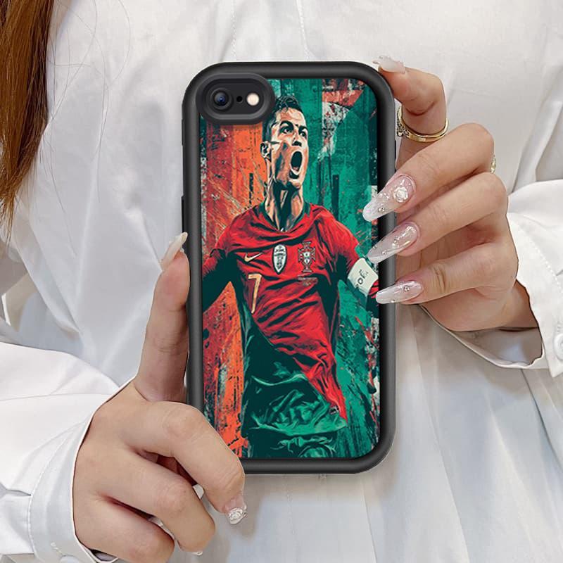 Ốp Lưng Cho iPhone 6 6s 7 8 se2020 Plus Hoạt Hình Silicon Phụ Kiện Vỏ Điện Thoại Mềm TPU World Cup Messi Cristiano Ronaldo Mắt Thiên Thần Ốp Lưng Chống Sốc