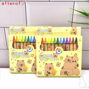 AFTEROF 12 Cái Crayon, Anime Capybara Sinh Viên Graffiti Bút, Mười Hai Màu Hoạt Hình Tranh Bút Văn Phòng Phẩm