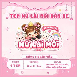 Tem nữ lái mới - tem lái mới - tem dán xe ô tô nhiều mẫu lựa chọn