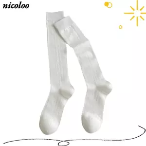 Tất NICOLOO Giữa Bắp, Tất JK Gothic, Tất Dài Màu Trơn Ngọt Ngào Thường Ngày Nữ