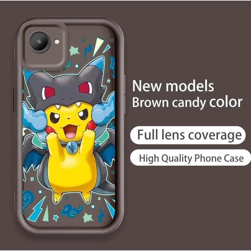 Vỏ Cho Realme C30 C30S Hoạt Hình Silicon Điện Thoại Thông Minh TPU Mềm Pikachu Bulbasaur Pokémon Angel Eye Vỏ Điện Thoại Chống Sốc