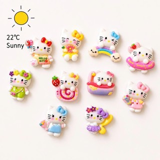 [ĐỘC QUYỀN] 🌈 Set Charm Hello Kitty  Sunny Day Cầu Vồng Mùa Hè Dễ Thương Trang Trí Dép