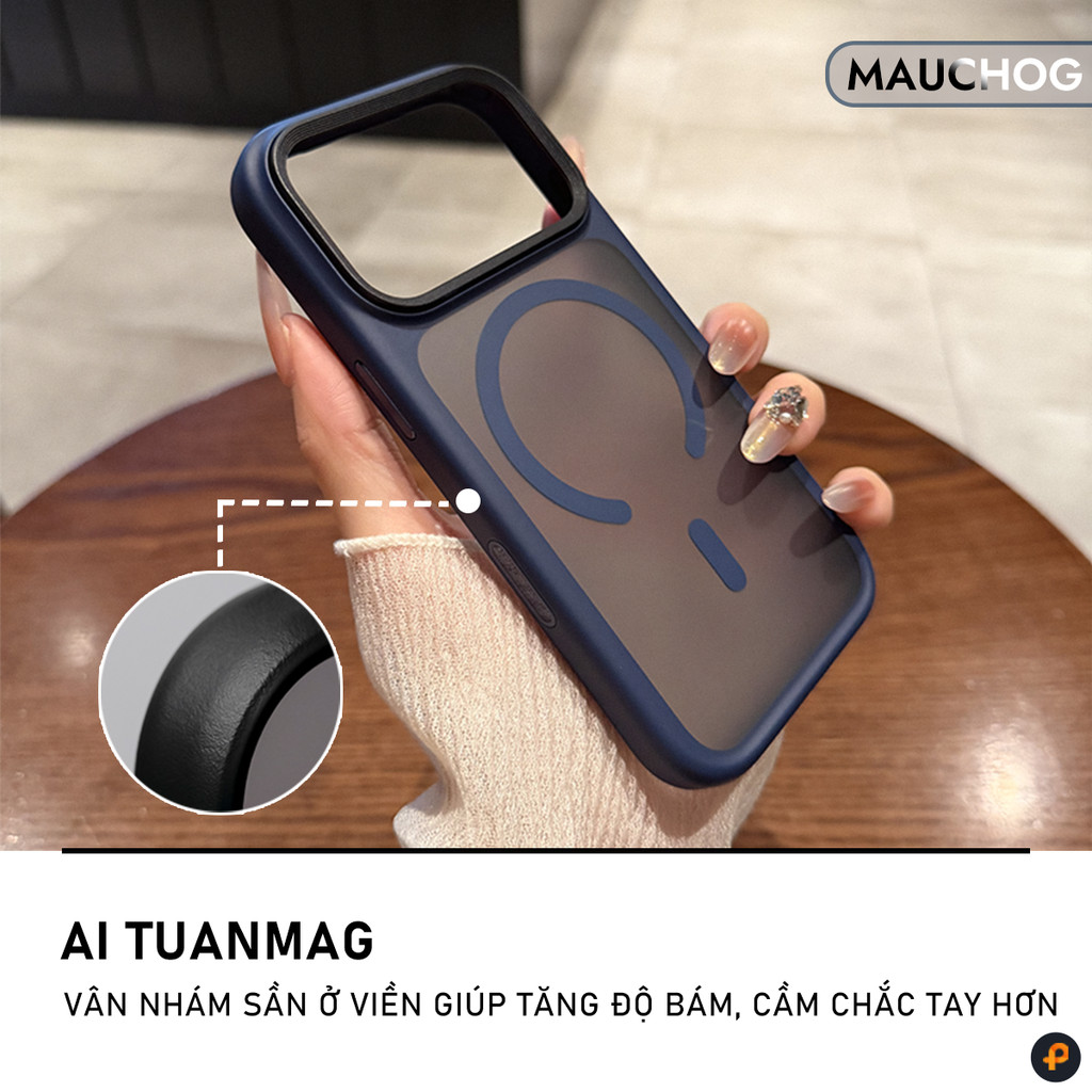 [Có Nút Camera] Ốp Nhám Chống Vân Tay Nút Bấm Kim Loại Cho Điện Thoại iPhone 17 Pro Max 16 Pro Max