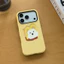 Ốp lưng iPhone hình chú chó lông xù nền màu vàng có khoai tây chiên cho iPhone 11 / 12 / 13 / 14 / 15 / 16 / 17 Pro Max Vỏ bảo vệ chất lượng cao thời trang và hợp thời trang mới dành cho nữ