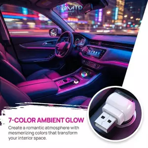 E-WOITD Nội Thất Ô Tô Mini USB LED Xung Quanh Đèn 5V Di Động Trang Trí Không Khí Đèn Để Trang Trí Tự Động E-WOITD
