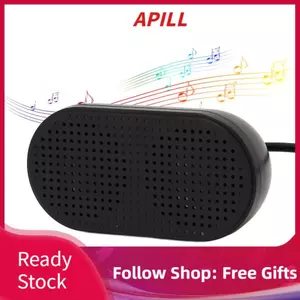 Apill Loa âm thanh nổi mini USB Zunate có tích hợp card âm thanh cắm và chạy Di động bao quanh hỗ trợ kép cho máy tính xách tay Máy tính để bàn màu đen