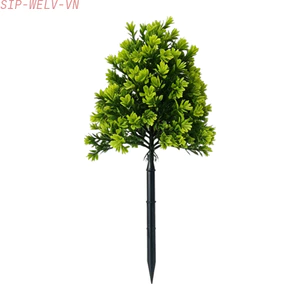 {WELV}Plastic 17 Flower Stake with Pine Needle Base and Vibrant Petals for Outdoor Use