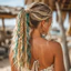 JVSUB Dread Đuôi Ngựa, DIY Co Giãn Bện Đuôi Ngựa Nối Dài, Quà Tặng Boho Với Dây Buộc Tóc Phụ Kiện Tóc