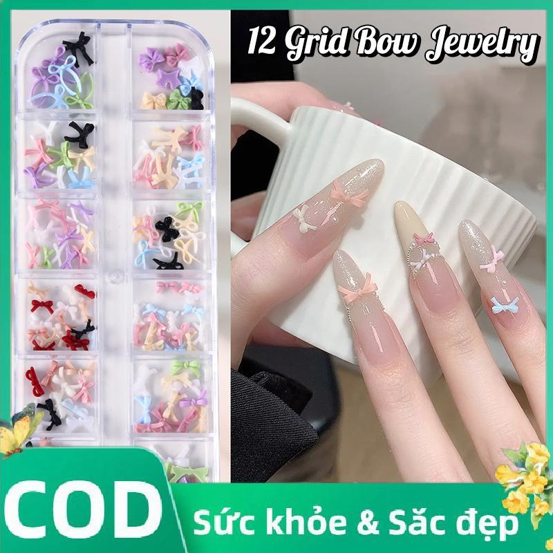 Trong Kho 12-Mảnh Nhựa Làm Nhiều Màu Nơ Hình Móng Tay Nghệ Thuật Phụ Kiện Cá Tuyết