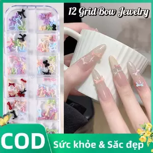 Trong Kho 12-Mảnh Nhựa Làm Nhiều Màu Nơ Hình Móng Tay Nghệ Thuật Phụ Kiện Cá Tuyết
