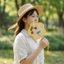 Quạt Di Động QEARY, Quạt Dệt Tay Viền Nhẹ Nhiều Màu Sắc, Quạt Lắc Hình Hoa Vintage Rơm Quạt Trang Trí Nhà