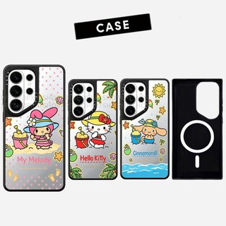 Từ Bãi Biển Bãi Biển Thỏ Mèo Gương Cứng Phone Case For Samsung Galaxy S26 25 24 23 UItra S26 25 24 Plus Vỏ Bảo Vệ Chống Sốc