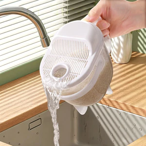 Giỏ lọc máy giặt gạo nhanh mới có tay cầm Bát rửa cơm bằng nhựa cấp thực phẩm