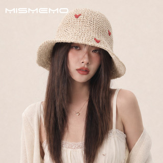 MISMEMO Mũ rơm trái tim tay dệt rỗng, phong cách mới cho mùa hè, phù hợp đi biển và chống nắng