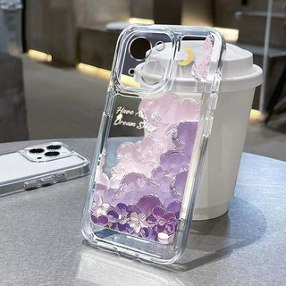 Mỏng Trong Suốt Thích Hợp Cho iPhone 17 Pro Max Mềm Chống Trầy Xước 16 ProMax 13 Pro Max XS 12 15 11 Pro 14 7plus 13 16Pro Vỏ Bảo Vệ Mặt Trăng Mây Hồng