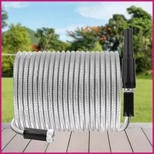 Ống Nước Ống Thép Không Gỉ 25FT Ống Giặt Ngoài Trời Cho Sân Vườn Bãi Cỏ Tưới Cảnh Trang Trại Sân Sau shopidaevn