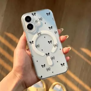 Ốp lưng iPhone 16/15/14/13 Pro Max Bướm Bạc Nhẹ Nhàng Thanh Lịch Chống Trầy Cao Cấp