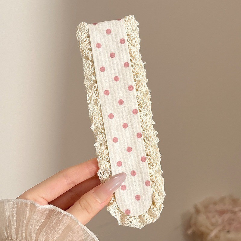 Băng đô Velcro hoa và hoạt hình nhiều mẫu tươi mát, Băng đô chống trượt viền ren để chăm sóc da mặt, trang điểm, Phụ kiện tóc thường ngày dành cho nữ