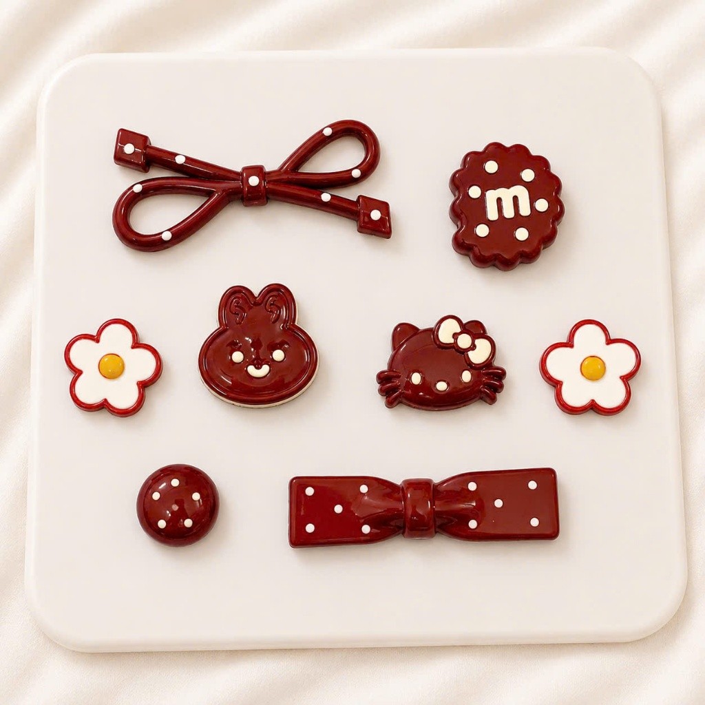 [ĐỘC QUYỀN] Set Charm Đỏ Cherry Hello Kitty & Thỏ Mini 🍒🎀 Charm Nơ Đỏ Ngọt Ngào Style Vintage Cute Hàn Quốc ✨
