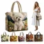 Túi Tote In Hình Nữ PYCOU, Túi Xách Du Lịch Vải Vintage, Thời Trang Hợp Thời Trang 2D In Hoa Văn Dung Tích Lớn Nhẹ Sang Trọng Túi Đeo Vai Nữ Cô Gái