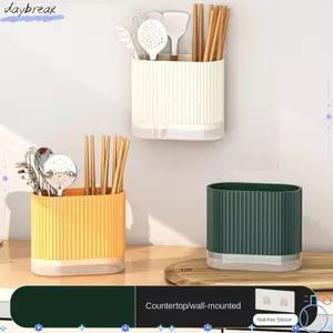 Giá Đỡ Đũa DAYBREAK, Giá Thoát Nước Hộ Gia Đình Thìa Nhà Bếp Hộp Bảo Quản, Thời Trang Treo Tường Không Đục Lỗ Mặt Bàn Bộ Đồ Ăn Đũa Lồng