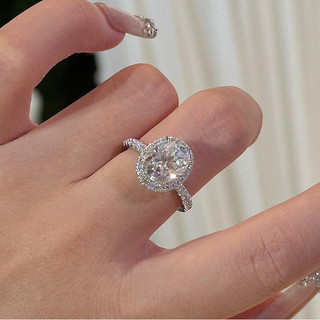 Châu Âu Mỹ ins Phong Cách Mới 2 Carat Mô Phỏng Moissanite Mở Nhẫn Nữ